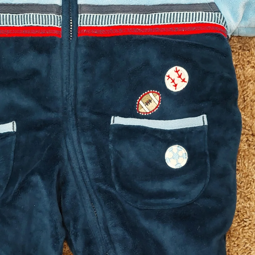 CARTER'S All Star Blue Pram Fleece Snowsuit